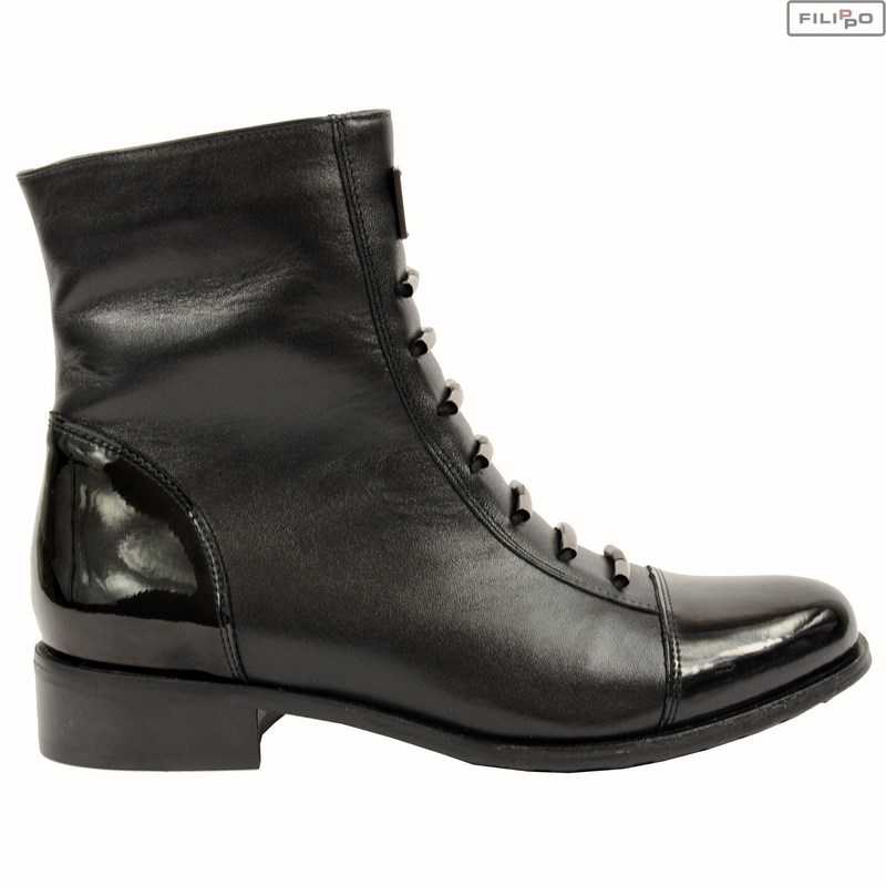 Topánky GINA PIACCI 65-3828-155 / 121-1g čierne zrno + lak 8021820